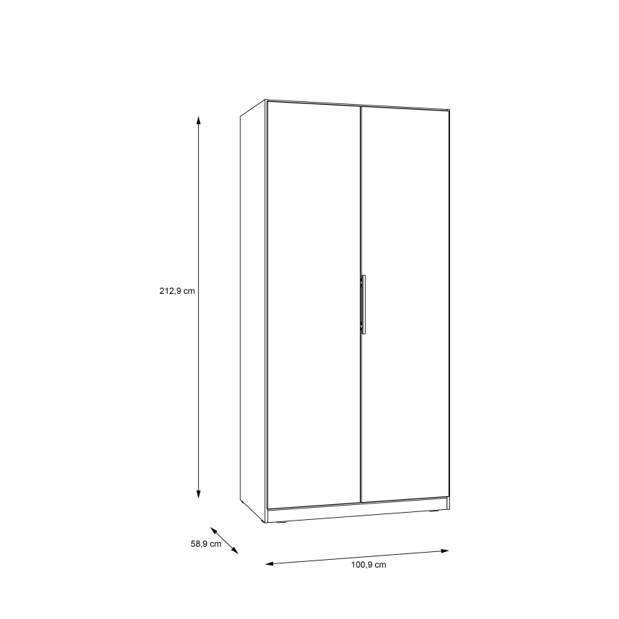 Гардероб MARO 100x213 см артисaнски дъб