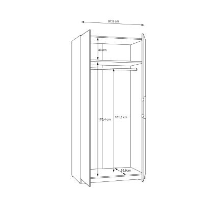 Гардероб MARO 100x213 см дъб artisan