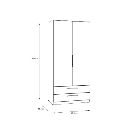 Гардероб MARO 100x213 см, дъб Артизан