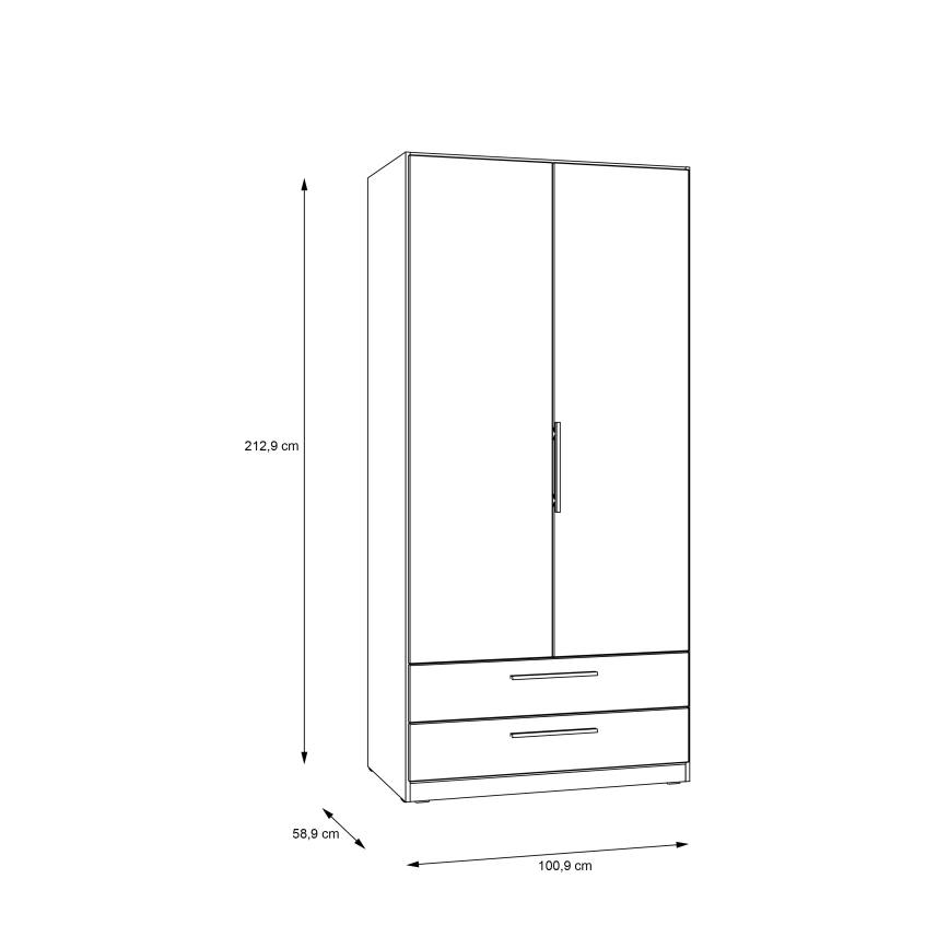 Гардероб MARO 100x213 см, дъб Артизан