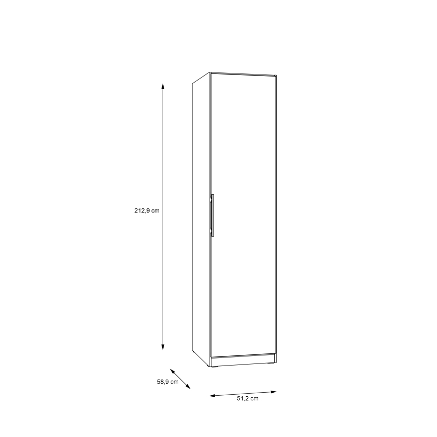 Гардероб MARO 51 x 213 см, артизански дъб