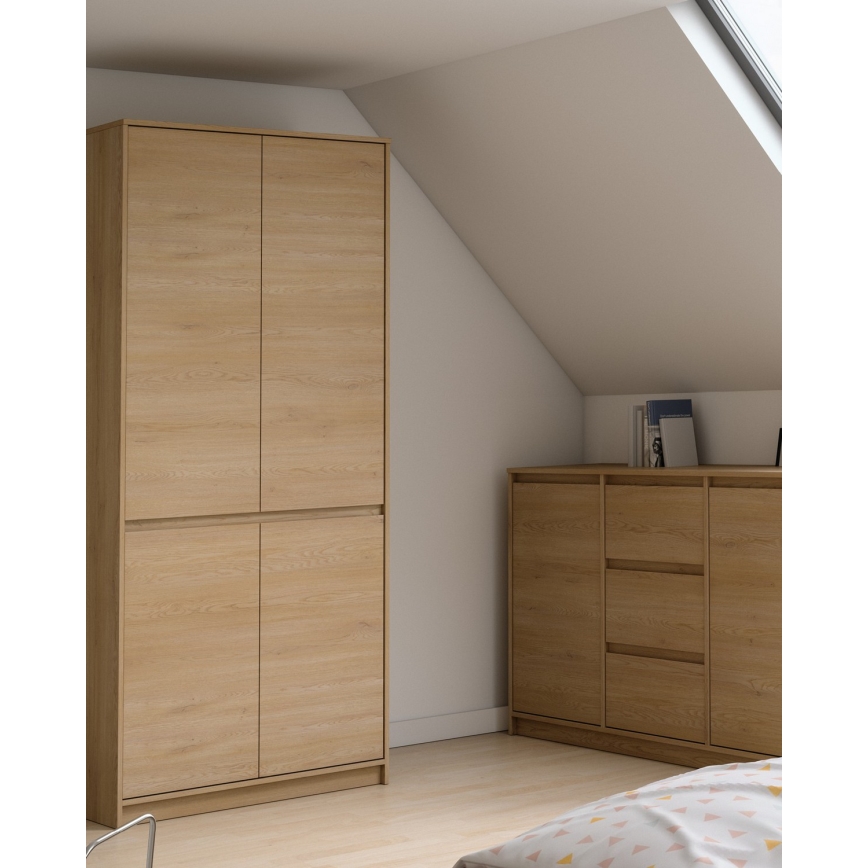 Гардероб MIYABI 90x198x52 см дъб Кремона
