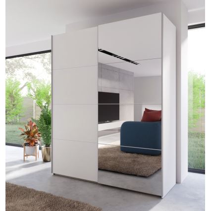 Garderob s ogledalo KARO 170x210 см bял