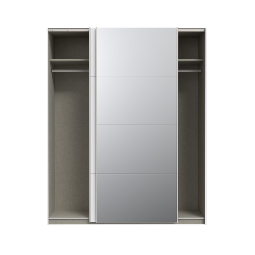 Garderob s ogledalo KARO 170x210 см bял