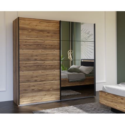 Гардероб с огледало OREN 220x210 cm дъб Artisan