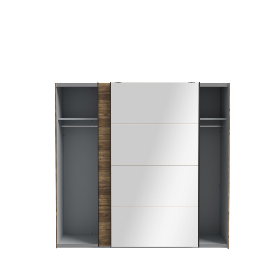 Гардероб с огледало OREN 220x210 см, артизански дъб