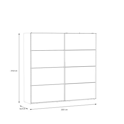 Гардероб с огледало OREN 220x210 см, артизански дъб