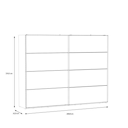 Гардероб с огледало OREN 270x210 см дъб артизан