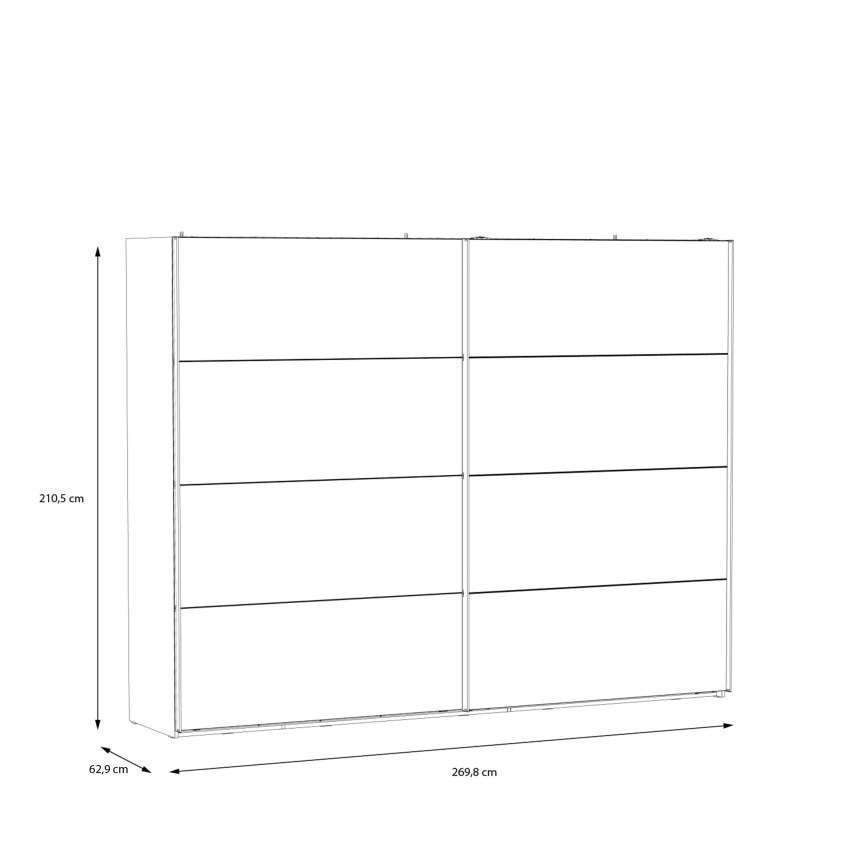 Гардероб с огледало OREN 270x210 см дъб артизан