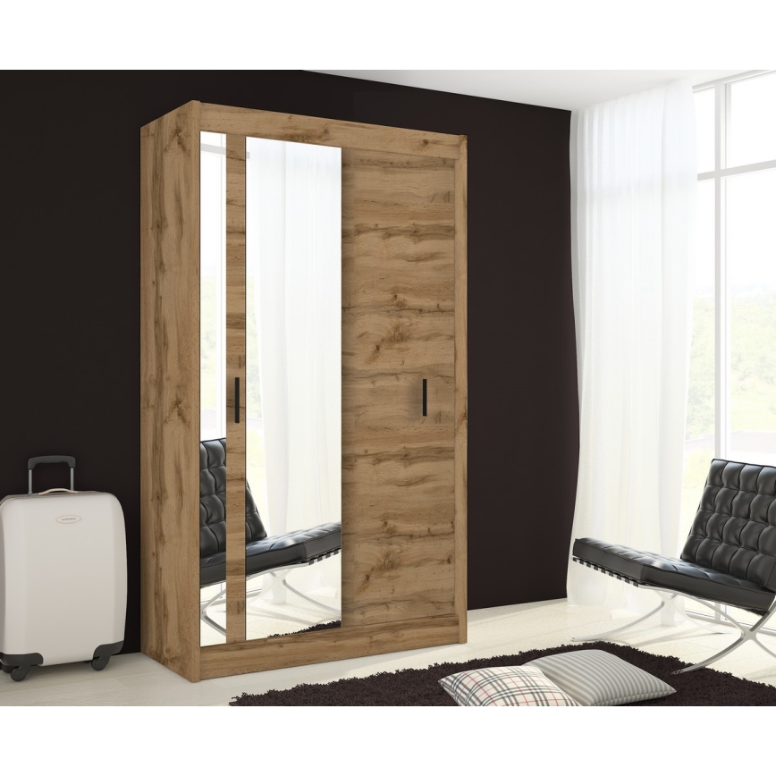 Гардероб с огледало SABRINA 120x215 см дъб волтан