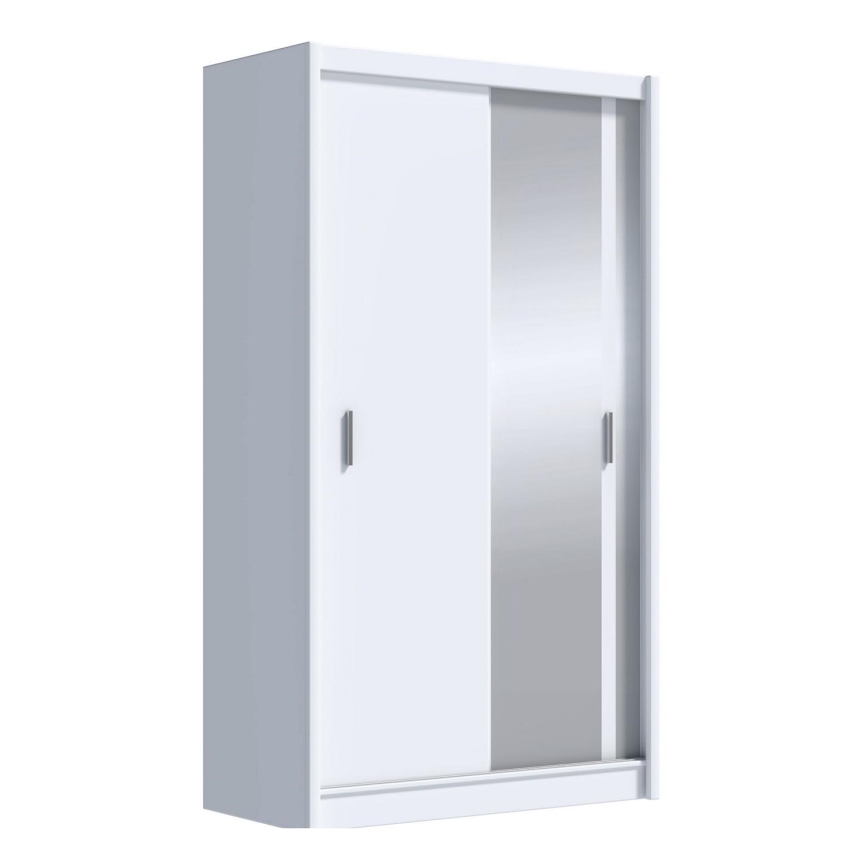 Гардероб с огледало SABRINA 150x215 см бял