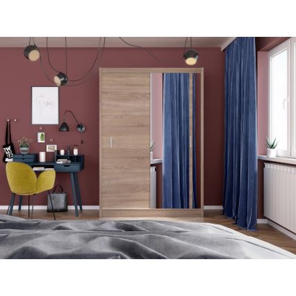 Гардероб с огледало SABRINA 150x215 см дъб сонома