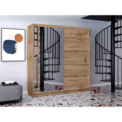 Гардероб с огледало SABRINA 203x215 см дъб волтан