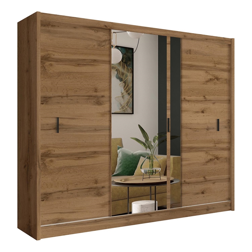 Гардероб с огледало SABRINA 250x215 см дъб волтан