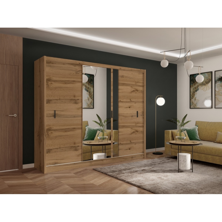 Гардероб с огледало SABRINA 250x215 см дъб волтан