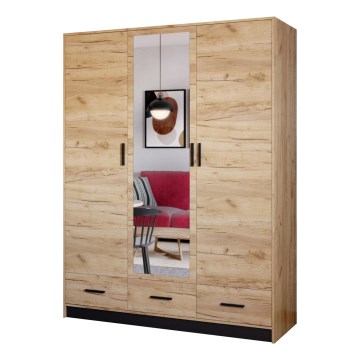 Гардероб с огледало SANNA 150x215 cm дъб craft
