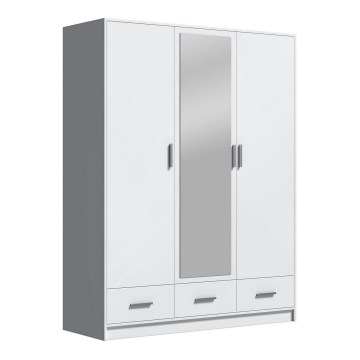 Гардероб с огледало SANNA 150x215 см бял