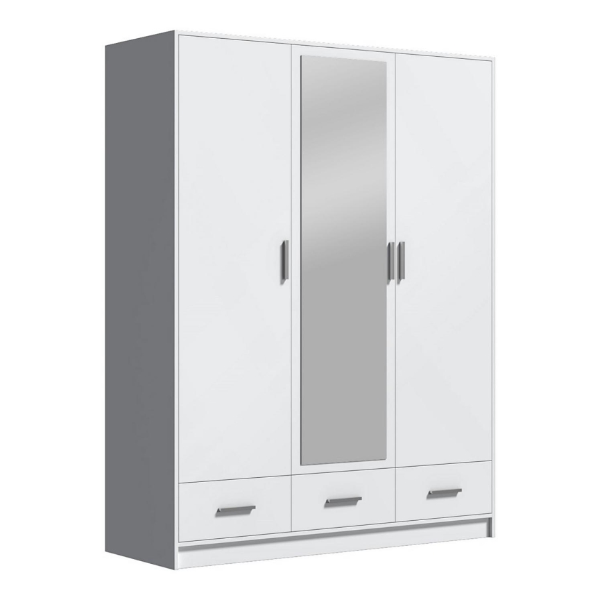 Гардероб с огледало SANNA 150x215 см бял