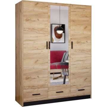 Гардероб с огледало SANNA 150x215 см дъб крафт