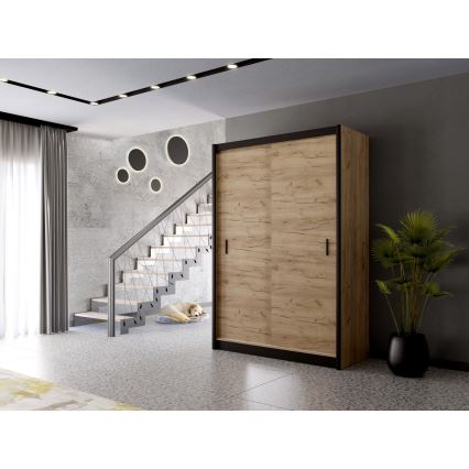 Гардероб с плъзгащи се врати SAPHIRA 150x215 см дъб craft