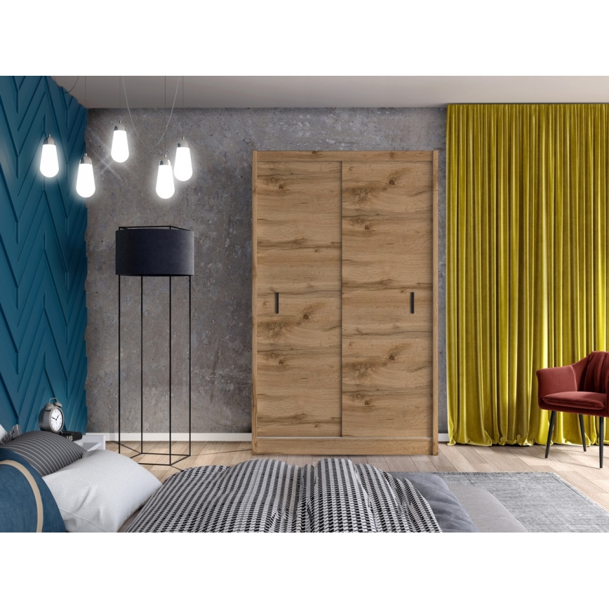 Гардероб с плъзгащи се врати SAPHIRA 150x215 см дъб вотан