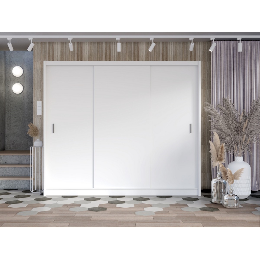 Гардероб с плъзгащи се врати SAPHIRA 250x215 см бял