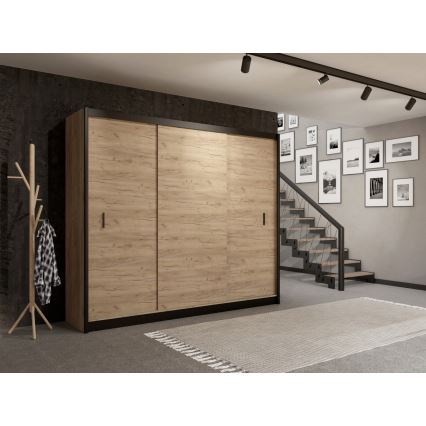 Гардероб с плъзгащи се врати SAPHIRA 250x215 см дъб craft