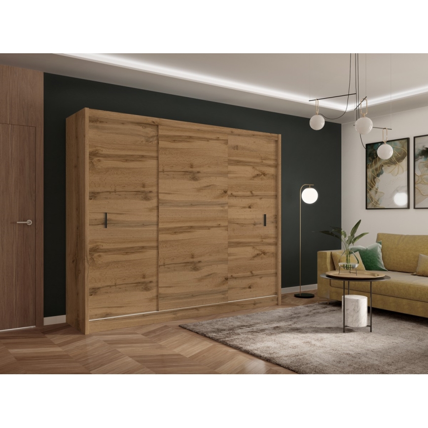 Гардероб с плъзгащи се врати SAPHIRA 250x215 см дъб вотан