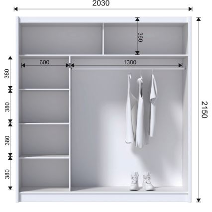 Гардероб SABRINA 203x215 cm дъб craft