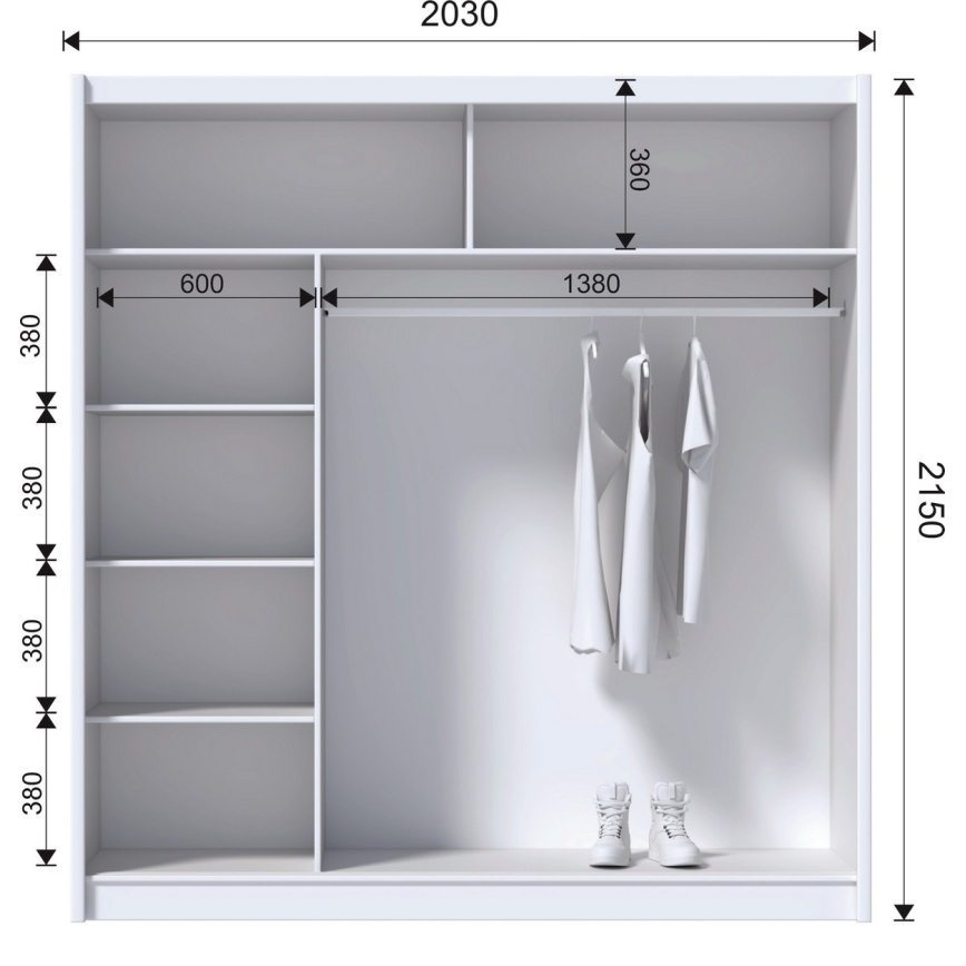 Гардероб SABRINA 203x215 cm дъб craft