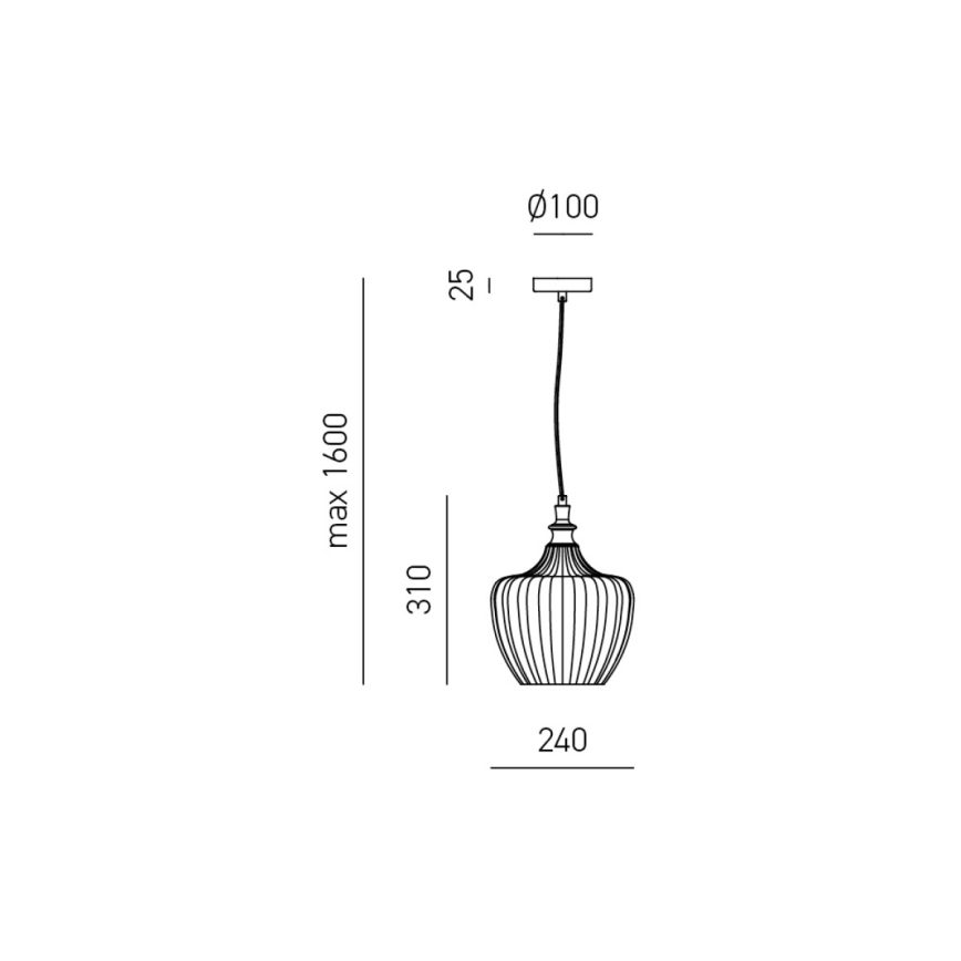 Gea Luce CLEOFE S/10 A - Пендел CLEOFE 1xE27/60W/230V Ø 24 cm