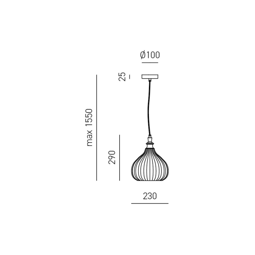 Gea Luce CLEOFE S/11 A - Пендел CLEOFE 1xE27/60W/230V Ø 23 cm