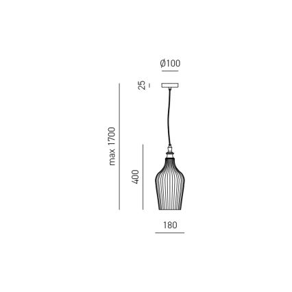 Gea Luce CLEOFE S/12 A - Пендел CLEOFE 1xE27/60W/230V Ø 18 cm