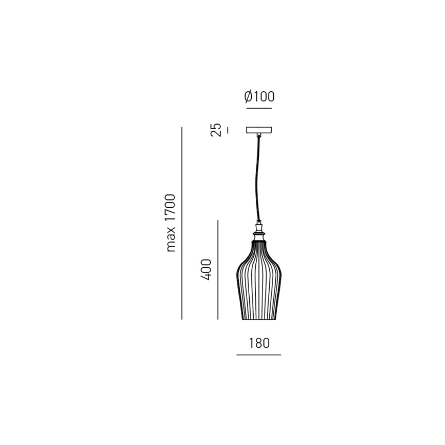 Gea Luce CLEOFE S/12 A - Пендел CLEOFE 1xE27/60W/230V Ø 18 cm