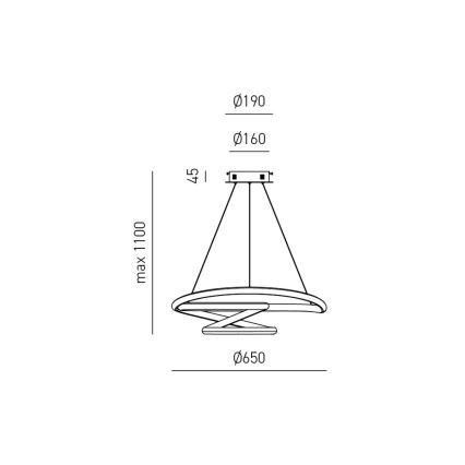 Gea Luce DIVA S G BIANCO - LED Димируем пендел DIVA LED/44W/230V бял