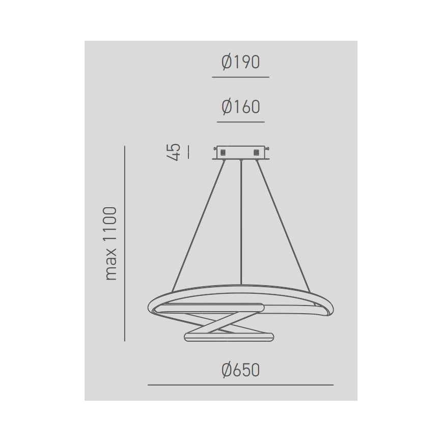 Gea Luce DIVA S G TITANIO - LED Димируем пендел DIVA LED/44W/230V сив