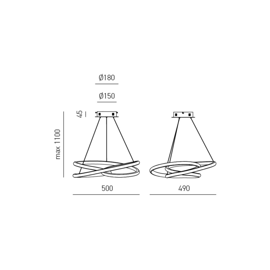 Gea Luce DIVA S P ORO - LED Димируем пендел DIVA LED/43W/230V златист