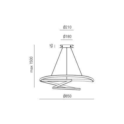Gea Luce DIVA S/S TITANIO -  LED Димируем пендел DIVA LED/80W/230V сив