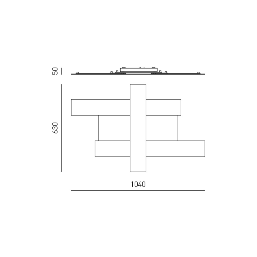 Gea Luce DOHA P G N - LED Плафониера DOHA LED/50W/230V 104 см черен