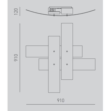Gea Luce LARA P G arg - Плафон LARA 4xE27/52W/230V 91 см сребрист