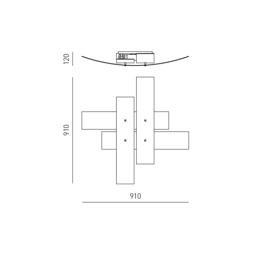 Gea Luce LARA P G arg - Плафон LARA 4xE27/52W/230V 91 см сребрист