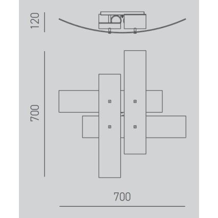Gea Luce LARA P M arg - Плафон LARA 2xE27/70W/230V 70 см сребрист