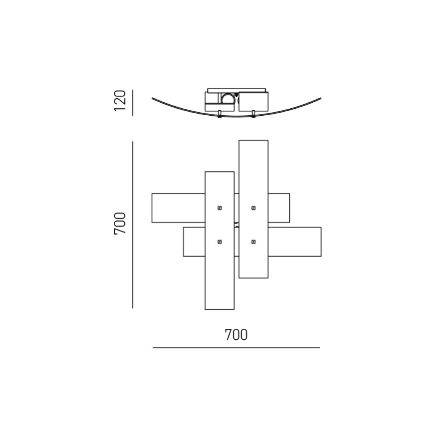 Gea Luce LARA P M arg - Плафон LARA 2xE27/70W/230V 70 см сребрист