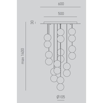 Gea Luce SFERA S10 G - Пендел SFERA 10xG9/28W/230V
