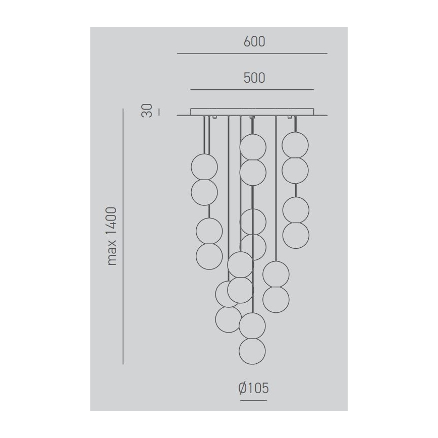 Gea Luce SFERA S10 G - Пендел SFERA 10xG9/28W/230V