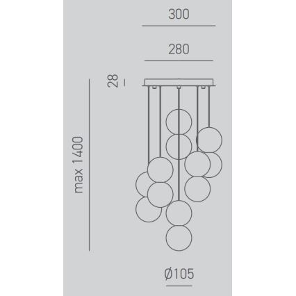 Gea Luce SFERA S6 G - Пендел SFERA 6xG9/28W/230V