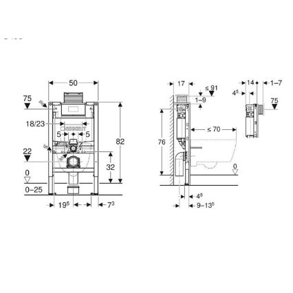 Geberit 111.003.00.2 - Вграден инсталационен модул за окачено WC Duofix 82 cm