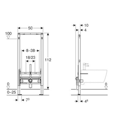 Geberit 111.510.00.2 - Вграден модул за биде Duofix 112 см