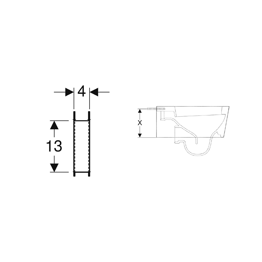 Geberit 111.847.00.1 - Комплект опори за тоалетни чинии с малка опорна площ Duofix 2 бр.