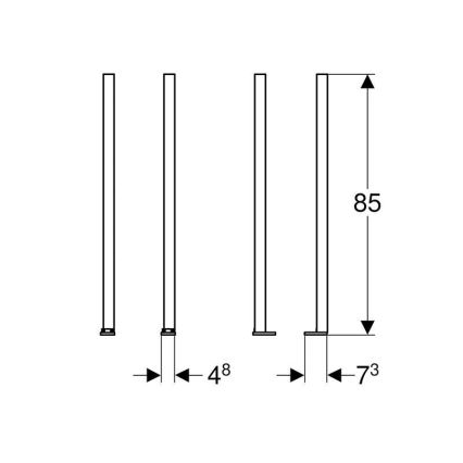Geberit 111.848.00.1 - Комплект удължители за крака Duofix, 2 бр.